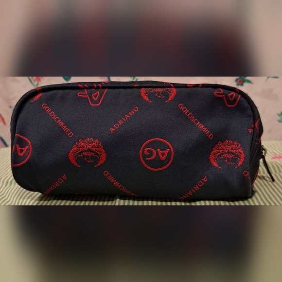 Adriano Goldshhmied Nylon Signature Cosmetic Makeup Toiletry Travel Pouch Bag - Picture 1 of 6